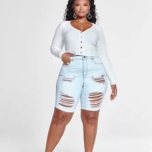 Fashion to Figure High Rise Destructed Shorts